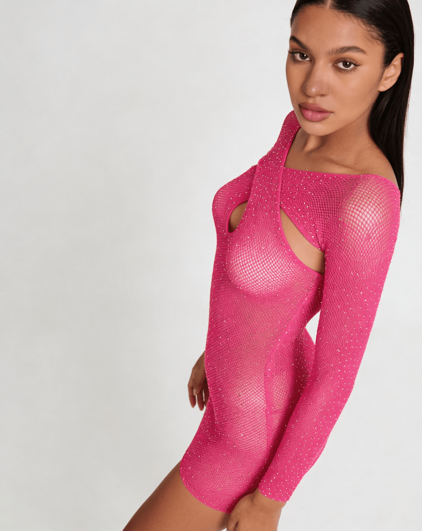 Love In Leather LIN012 Rhinestone Dress One Size - MULTIPLE COLOURS