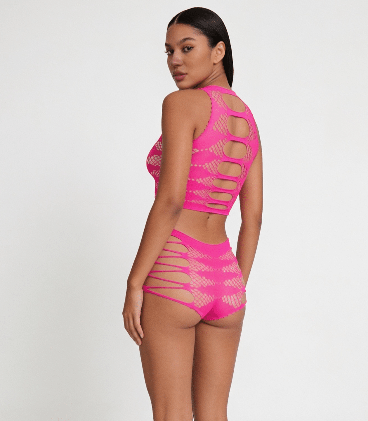 Love In Leather LIN016 Strappy Two Piece Set One Size - MULTIPLE COLOURS