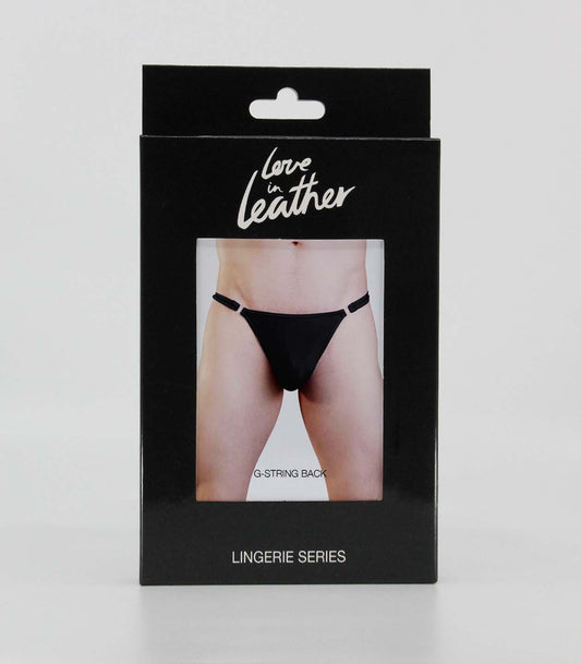 Love In Leather Mens Lycra G-String With Quick Release Clips Size S/M or L/XL - MULTIPLE COLOURS