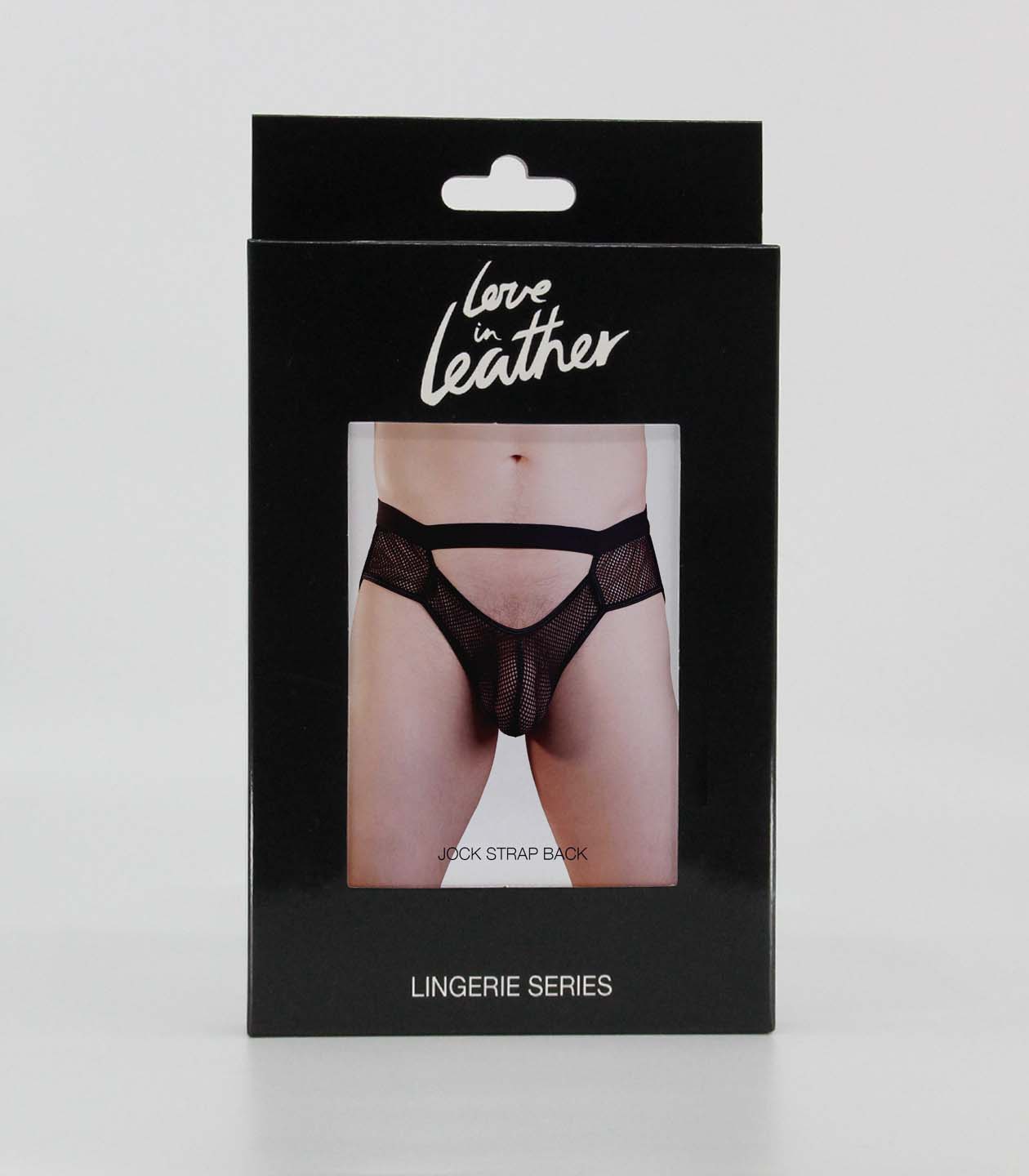 Love In Leather Mens Mesh Underwear With Front Cut Out Black Size S/M or L/XL