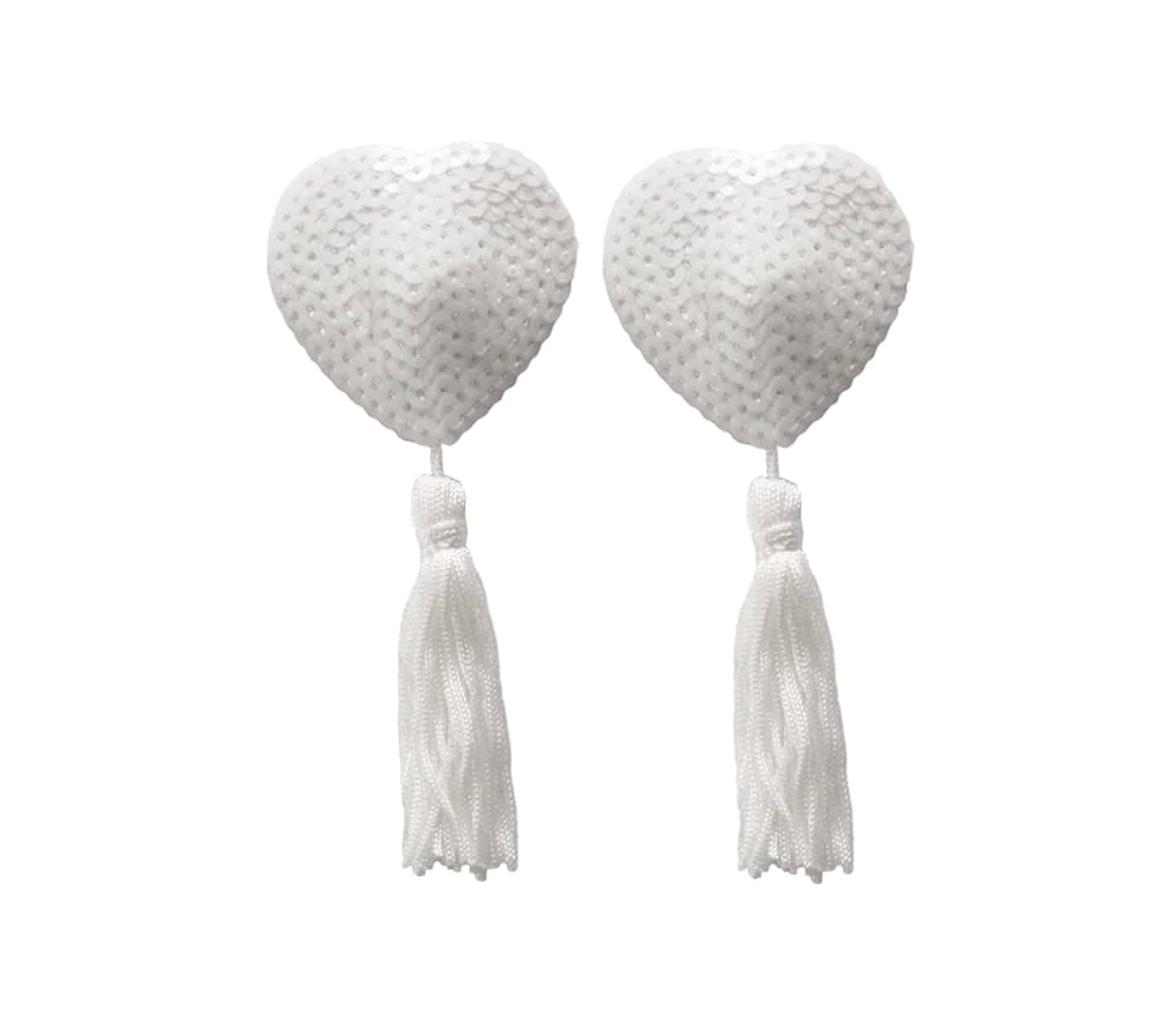 Love In Leather Heart Shape Nipple Tassels - MULTIPLE COLOURS
