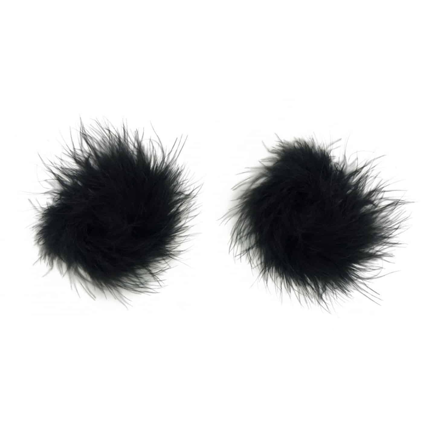 Love In Leather Marabou Fluff Nipple Pasties
