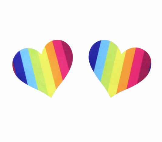 Love In Leather Rainbow Satin Nipple Pasties