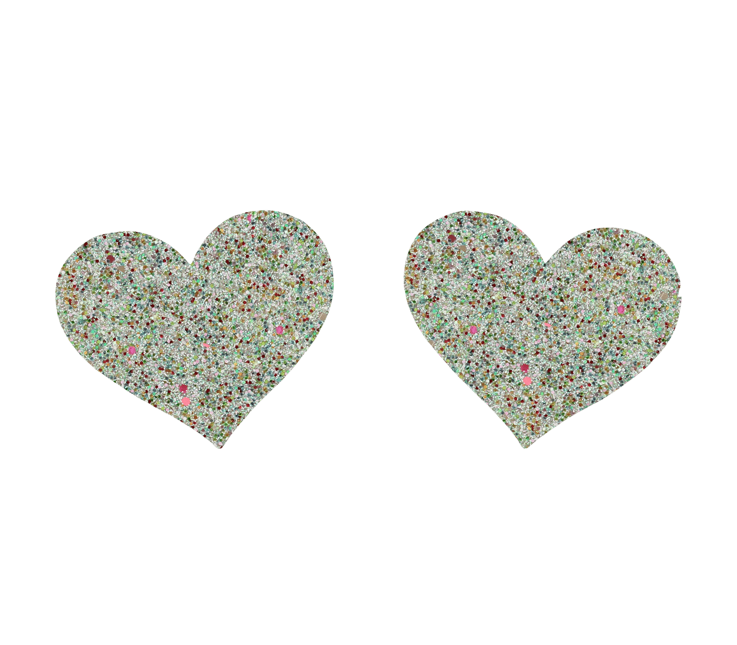 Love In Leather Glitter Heart Nipple Covers - MULITPLE COLOURS