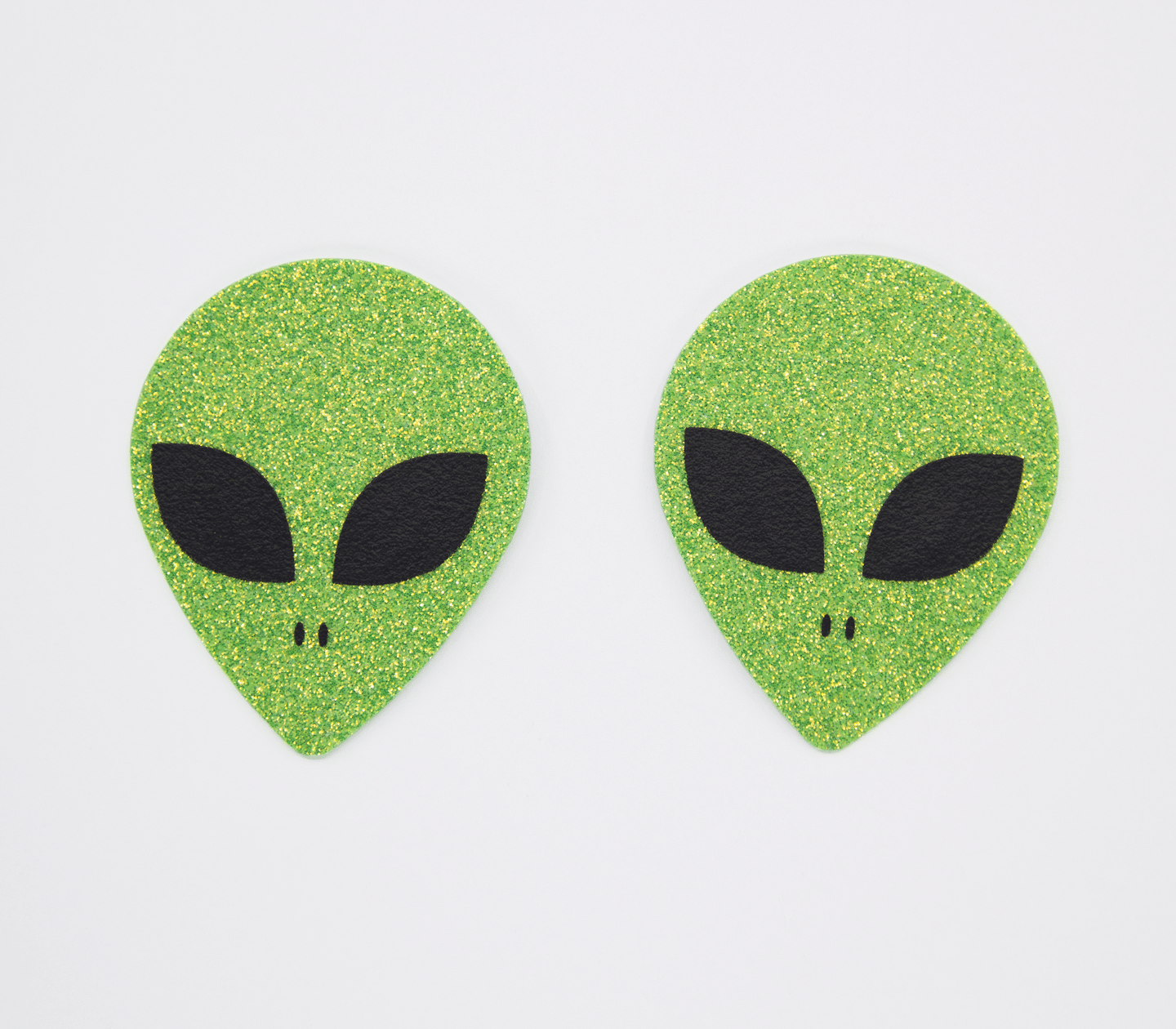 Love In Leather Green Alien Face Pasties