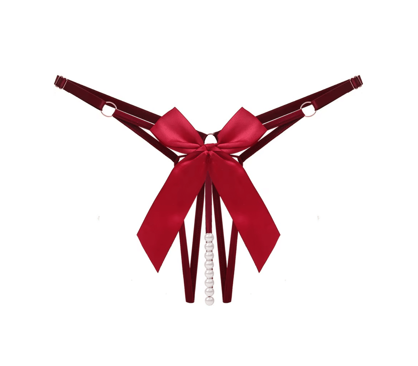 Love In Leather PAN001 Crotchless Pearl Panties Size OS - MULTIPLE COLOURS