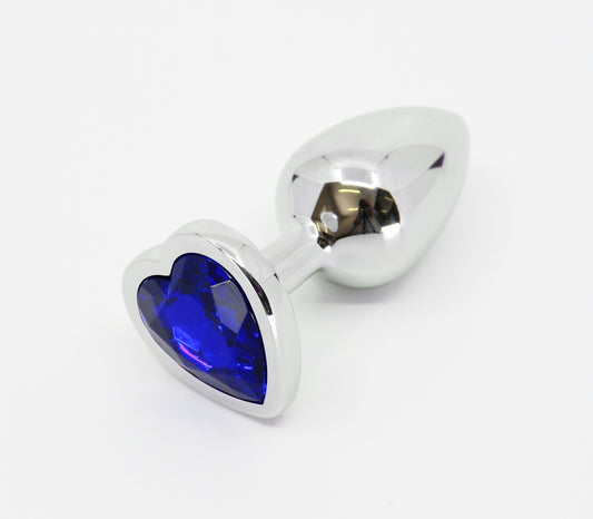 Love In Leather PLU002 Heart Gem Butt Plug - MULTIPLE COLOURS