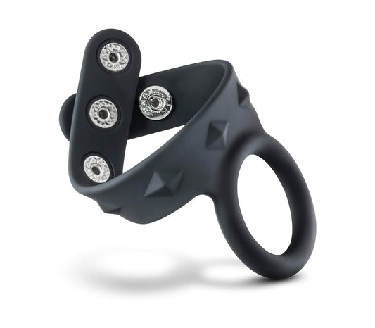 Love In Leather Silicone Cock Ring with Adjustable / Quick Release Ball Strap