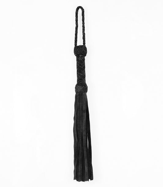 Love In Leather Long Suede Leather Flogger With Turks Head Handle WHI013
