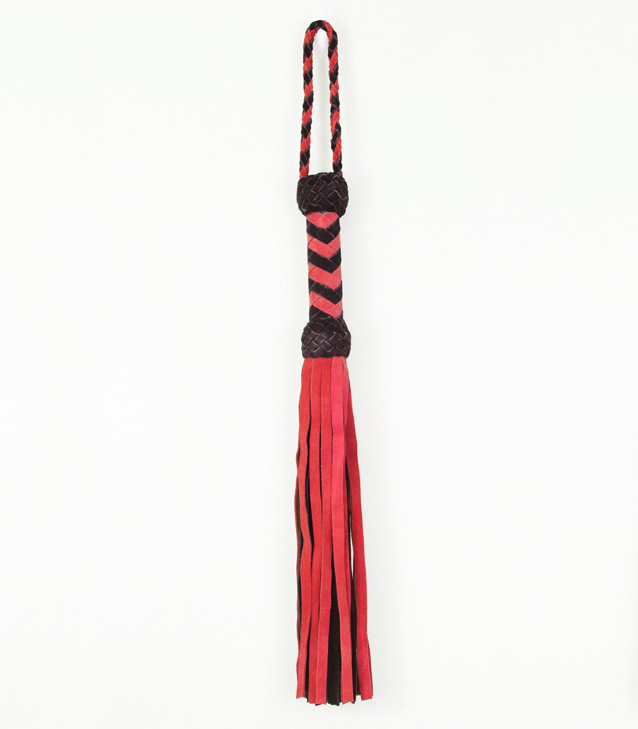 Love In Leather Long Suede Leather Flogger With Turks Head Handle WHI013