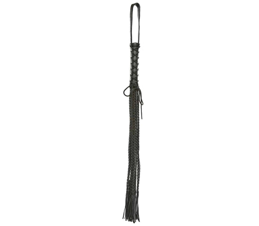 Love In Leather Long Leather Flogger With Corseted Handle And Plaited Tails WHI021A