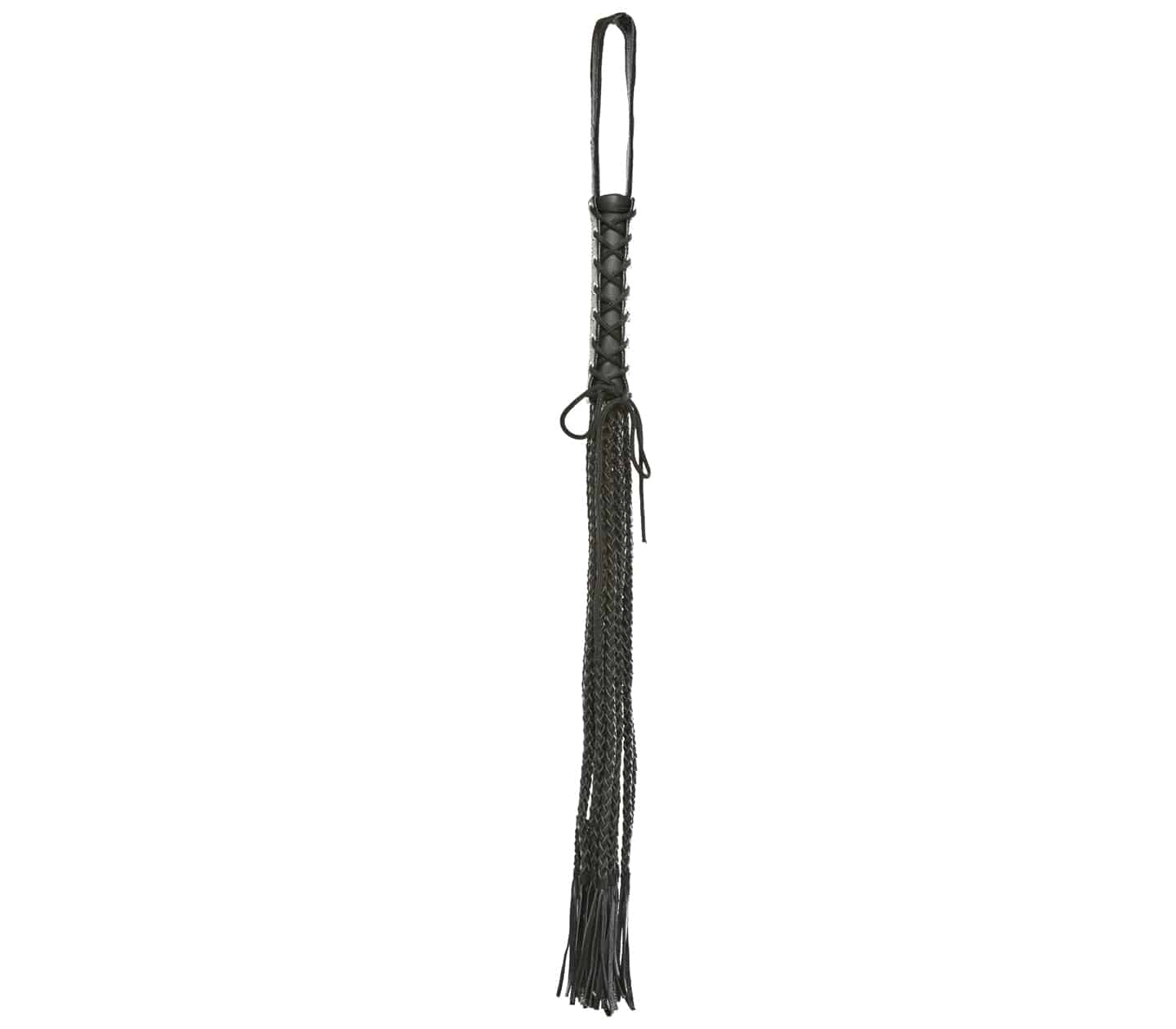 Love In Leather Long Leather Flogger With Corseted Handle And Plaited Tails WHI021A