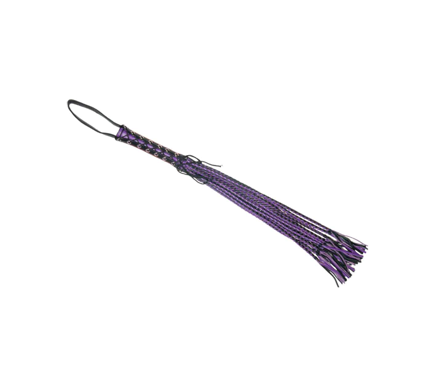 Love In Leather Long Leather Flogger With Corseted Handle And Plaited Tails WHI021A