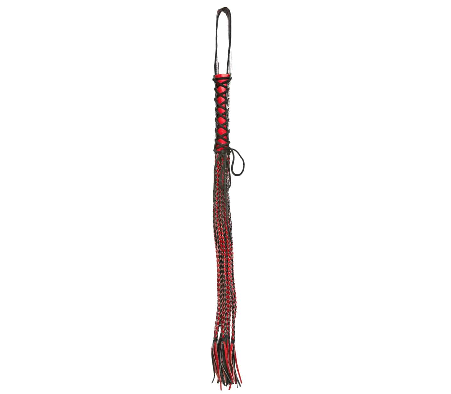 Love In Leather Long Leather Flogger With Corseted Handle And Plaited Tails WHI021A