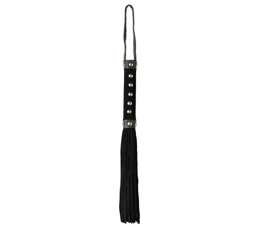 Love In Leather Medium Sized Suede Leather Flogger With Studded Handle WHI027