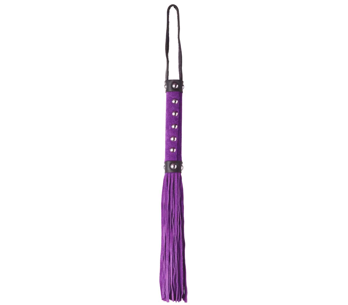 Love In Leather Medium Sized Suede Leather Flogger With Studded Handle WHI027