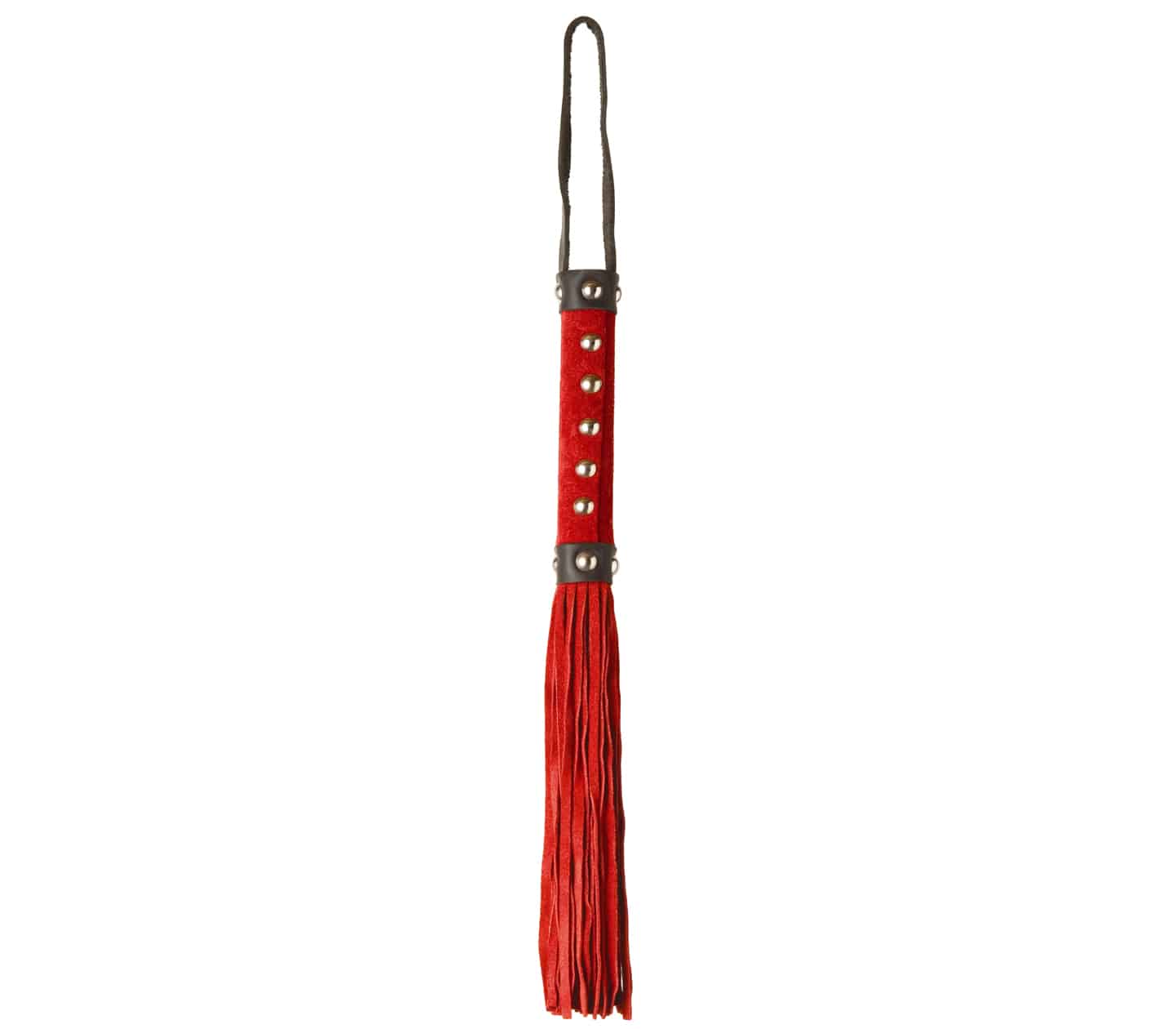 Love In Leather Medium Sized Suede Leather Flogger With Studded Handle WHI027