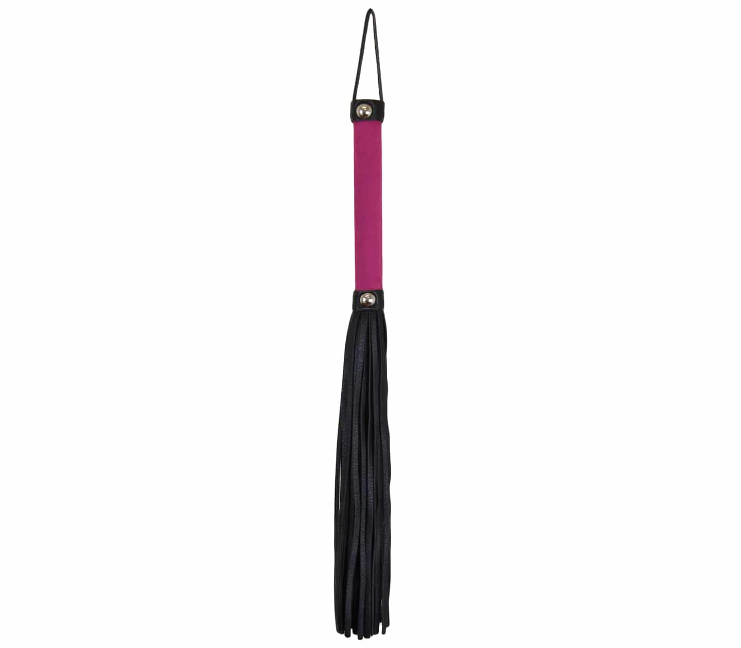 Love In Leather Soft Velveteen Handle Flogger With Soft Black Faux Leather Tail WHI038