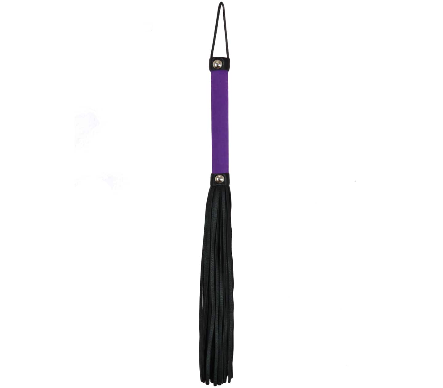 Love In Leather Soft Velveteen Handle Flogger With Soft Black Faux Leather Tail WHI038