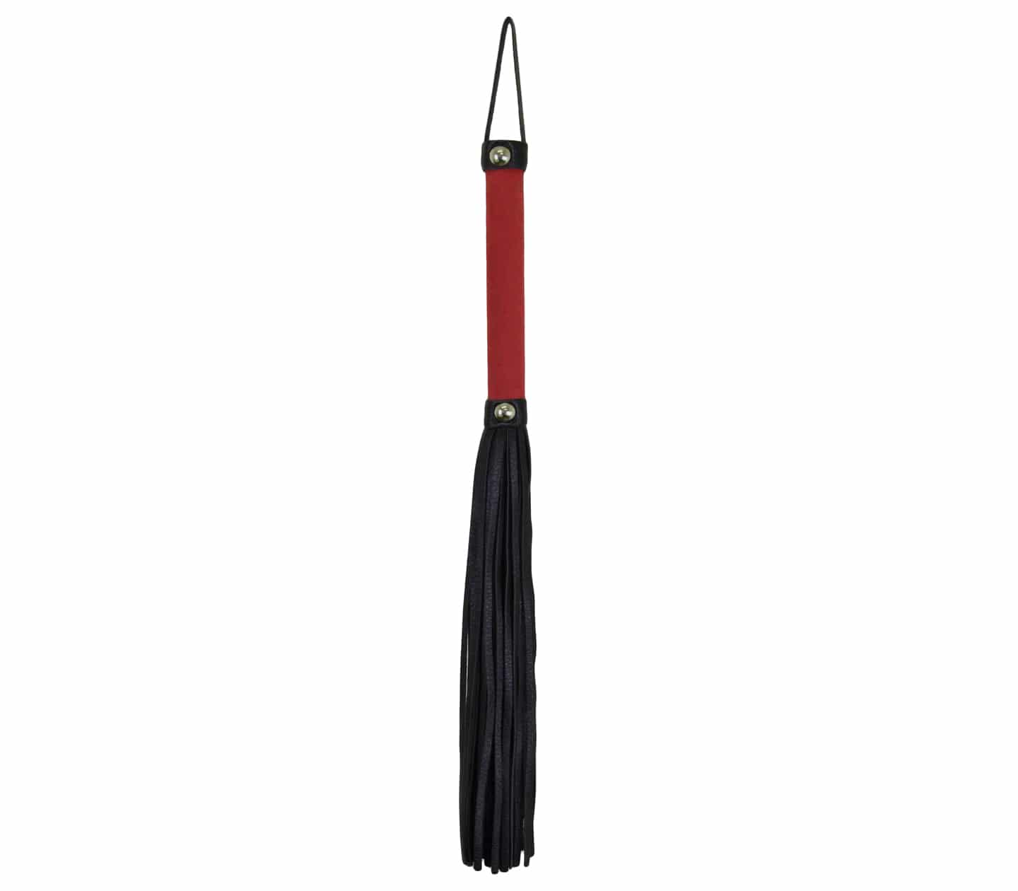 Love In Leather Soft Velveteen Handle Flogger With Soft Black Faux Leather Tail WHI038