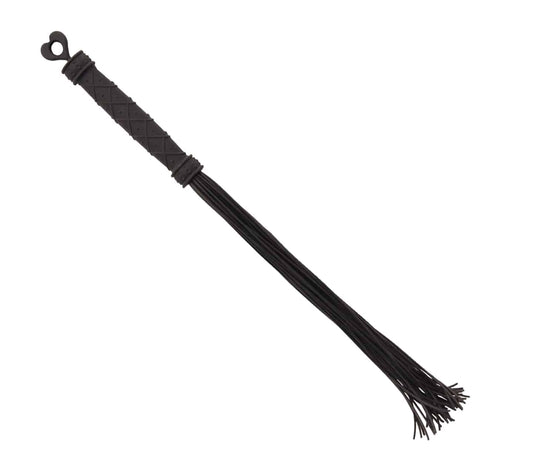Love In Leather Silicone Flogger With Silicone Tassels And Intricate Textured Handle WHI050