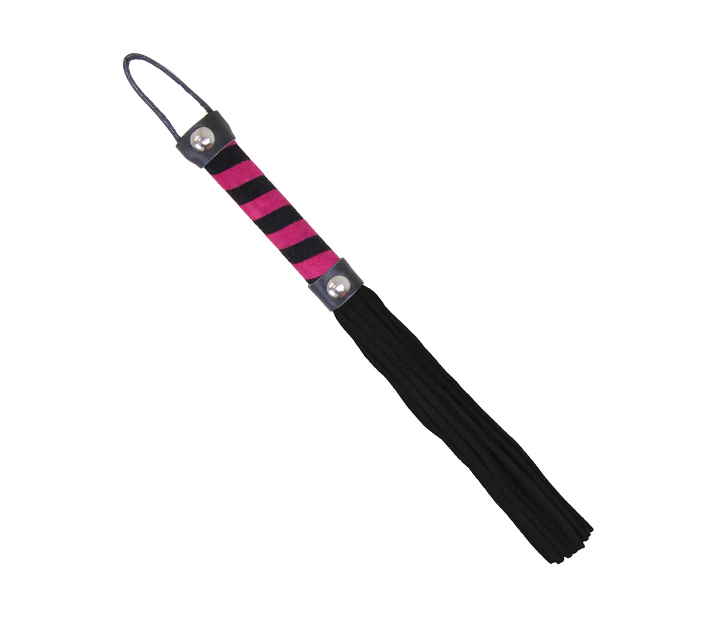 Love In Leather Suede Willy Whip With Candy Stripe Detail Handle WHI051