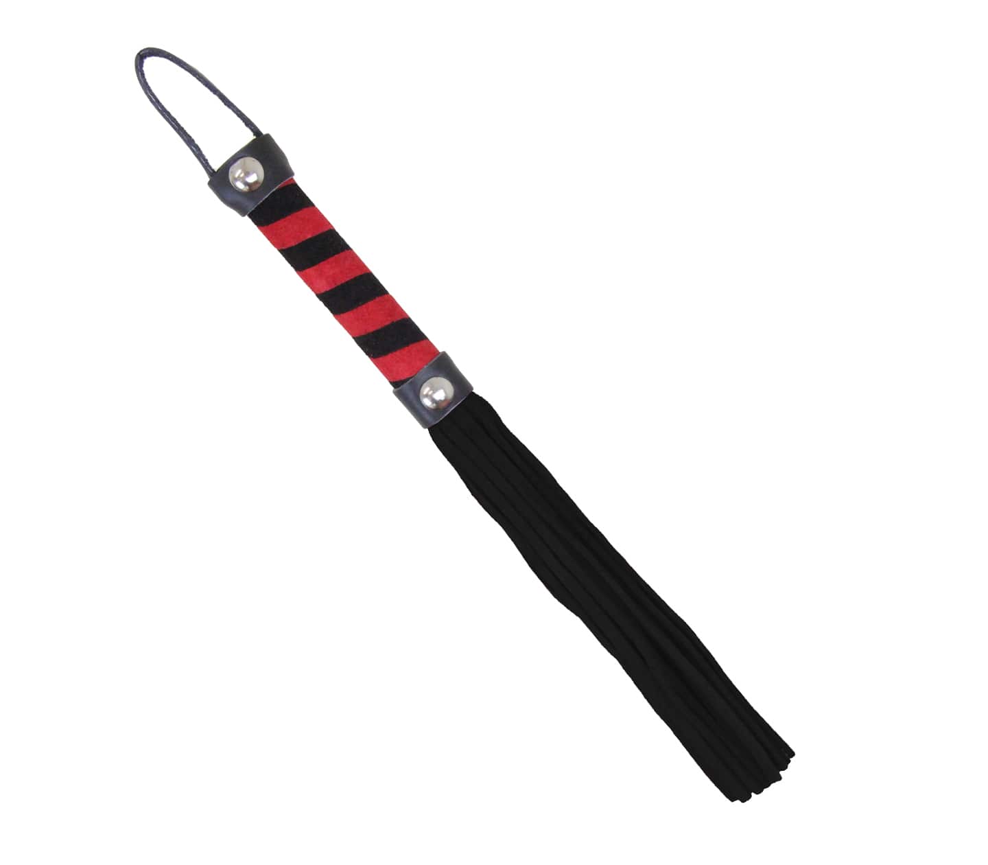 Love In Leather Suede Willy Whip With Candy Stripe Detail Handle WHI051