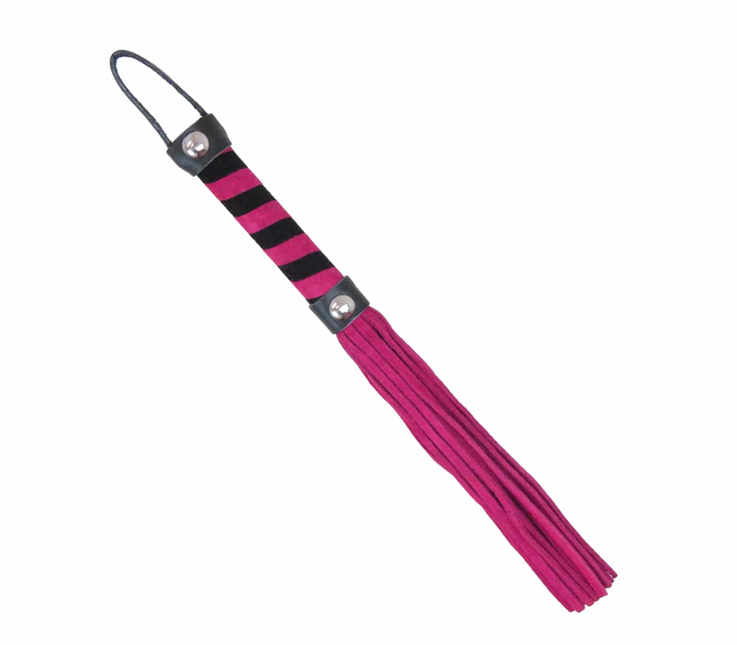 Love In Leather Suede Willy Whip With Candy Stripe Detail Handle WHI051