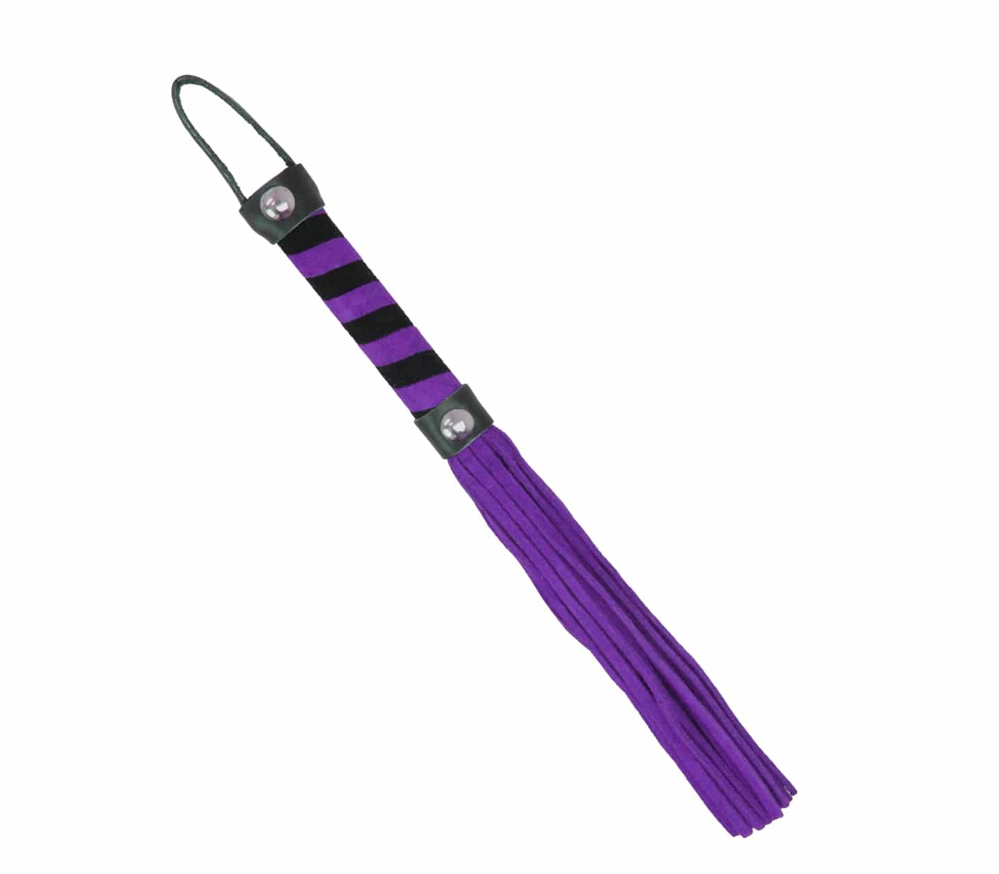 Love In Leather Suede Willy Whip With Candy Stripe Detail Handle WHI051