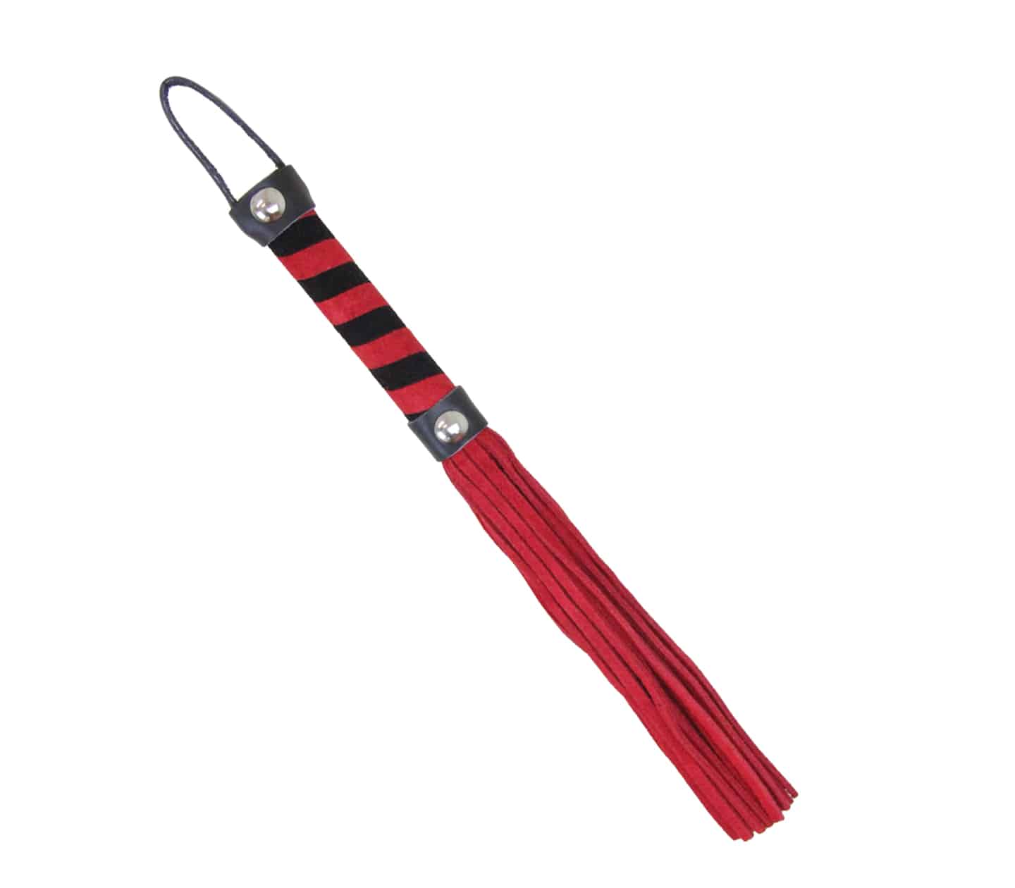 Love In Leather Suede Willy Whip With Candy Stripe Detail Handle WHI051