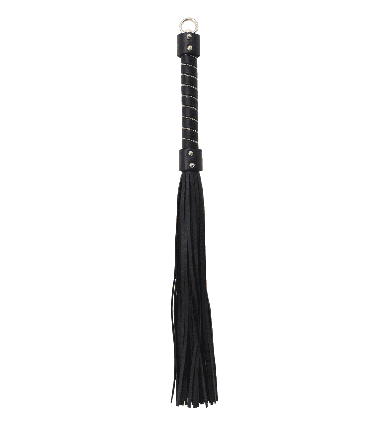 Love In Leather Faux Leather Flogger With Chain Detail WHI071GLD