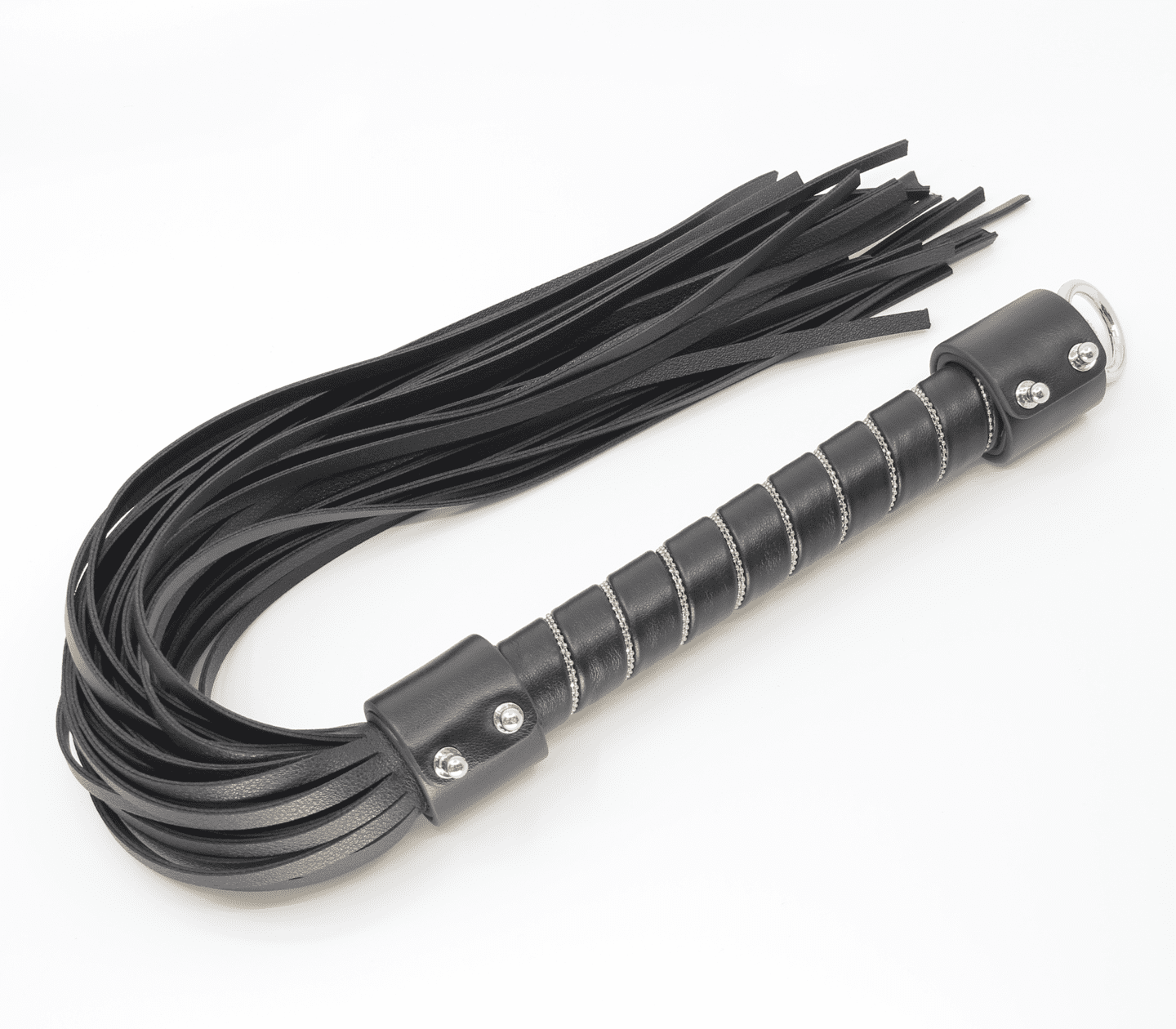 Love In Leather Faux Leather Flogger With Chain Detail WHI071GLD