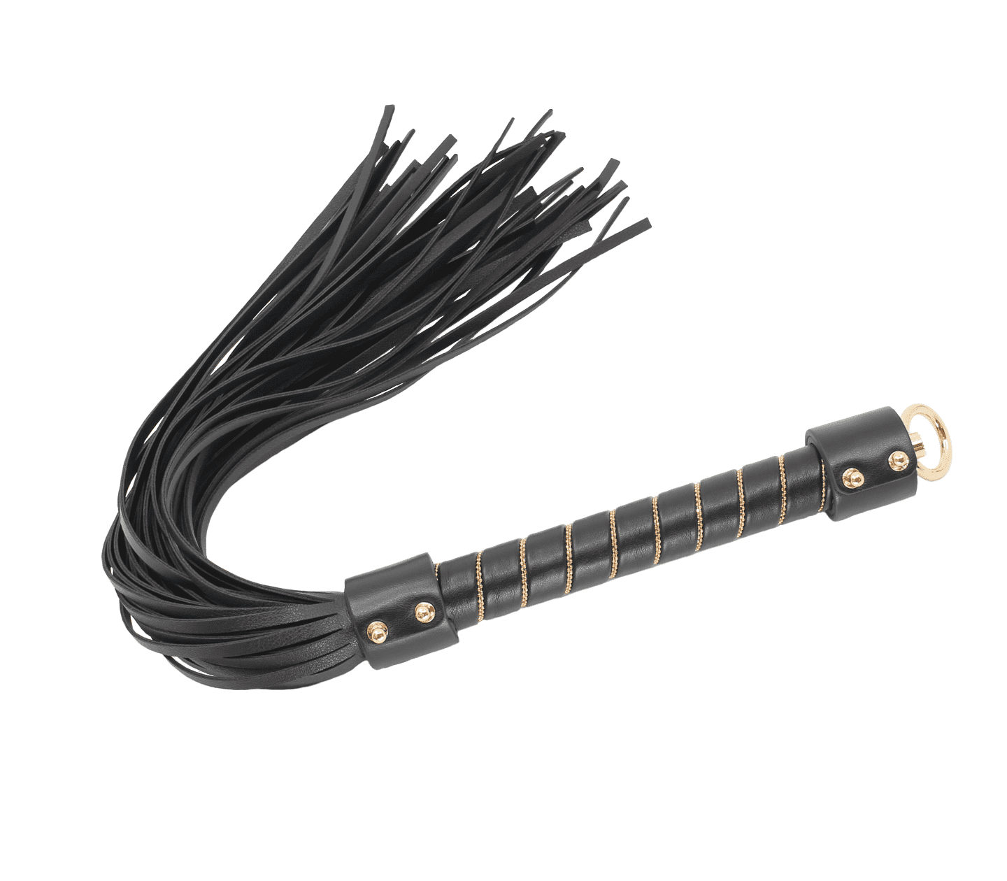 Love In Leather Faux Leather Flogger With Chain Detail WHI071GLD