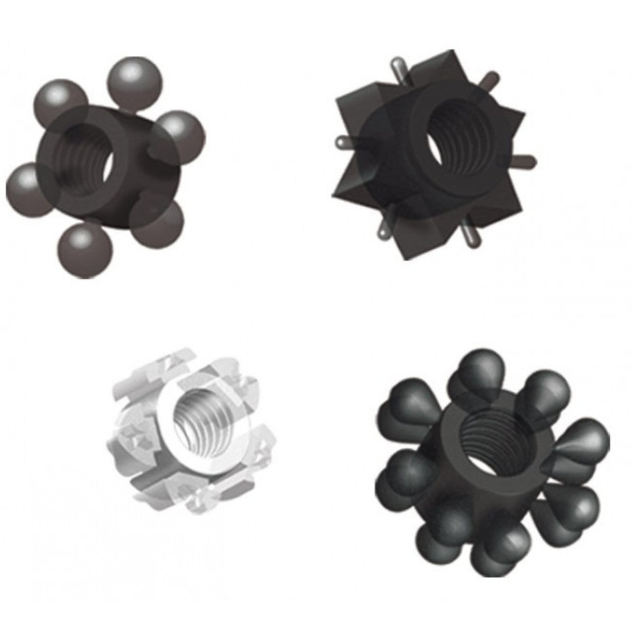Hott Products | Wet Dreans - Pleasure Stars Penis Rings Black/Clear