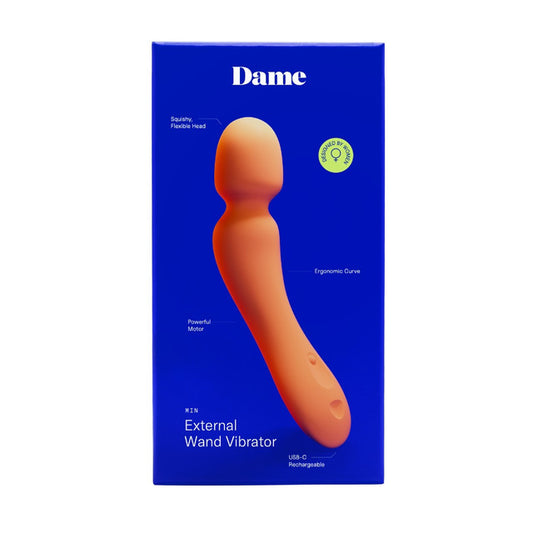 Dame Min - Mini External Wand Vibrator Papaya