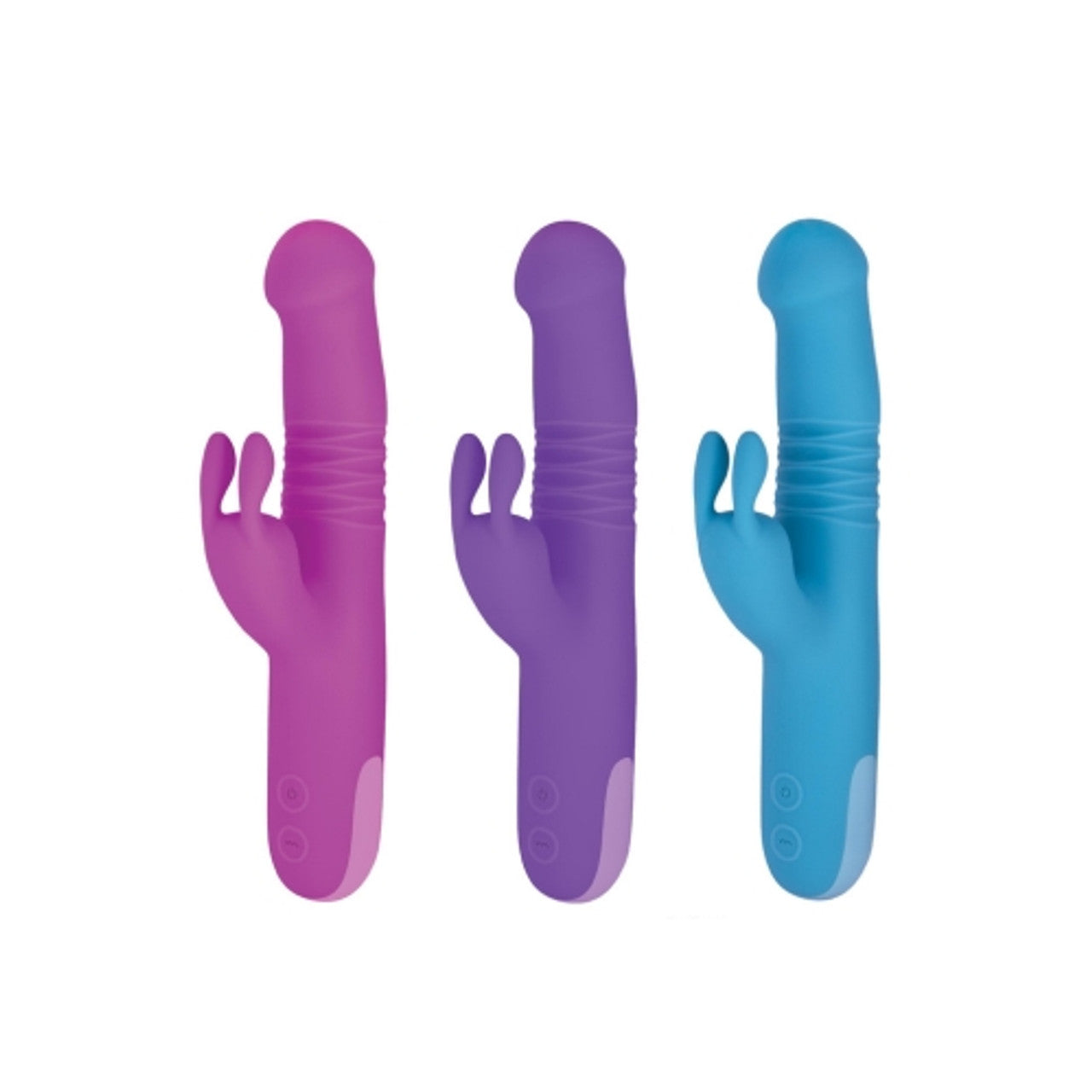Excellent Power Trio Thruster 3 In 1 Silicone Rotating Beads Thrusting Rabbit Vibrator