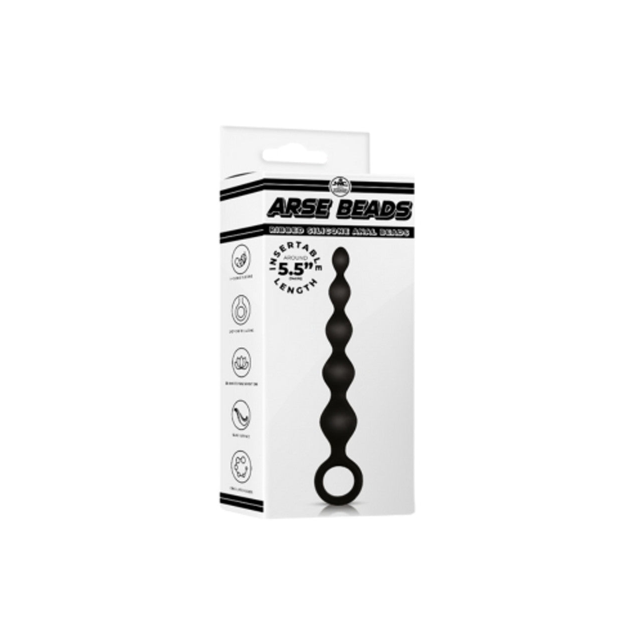 Excellent Power Arse Beads 5.5" Ribbed Silicone Anal Beads