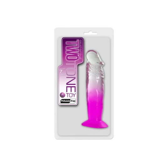 Excellent Power Two Tone 7" PVC Dong in Clear/Purple (Without Balls)