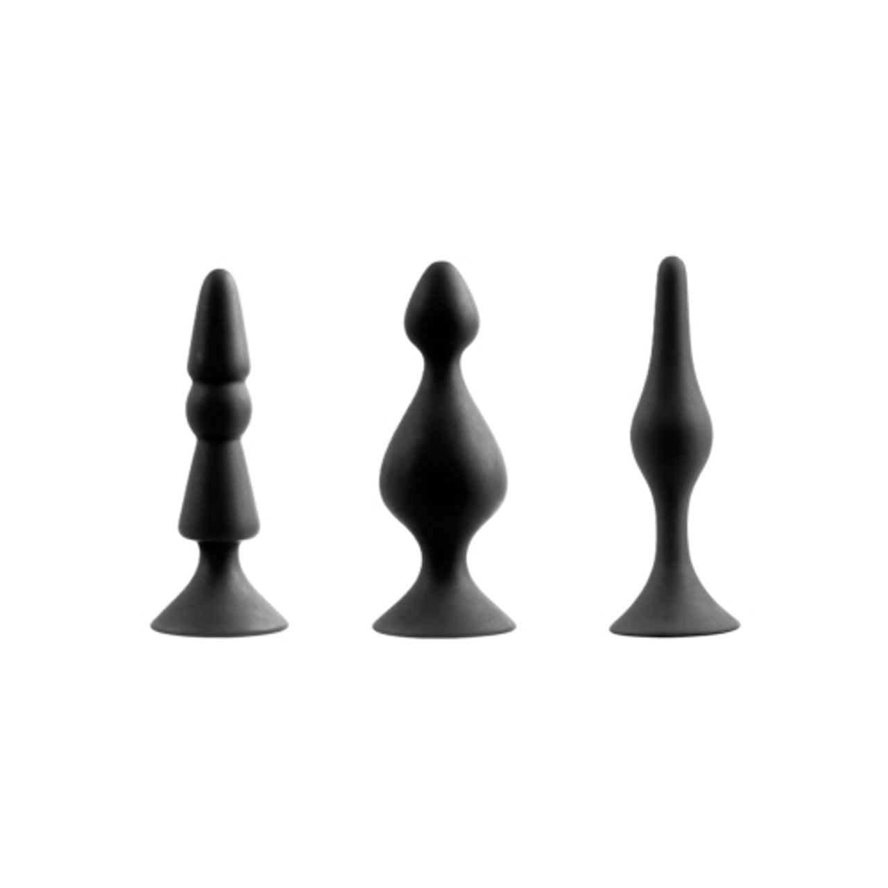 Excellent Power Back Up 3 in 1 Assorted Kit - Butt Plug Set - Black