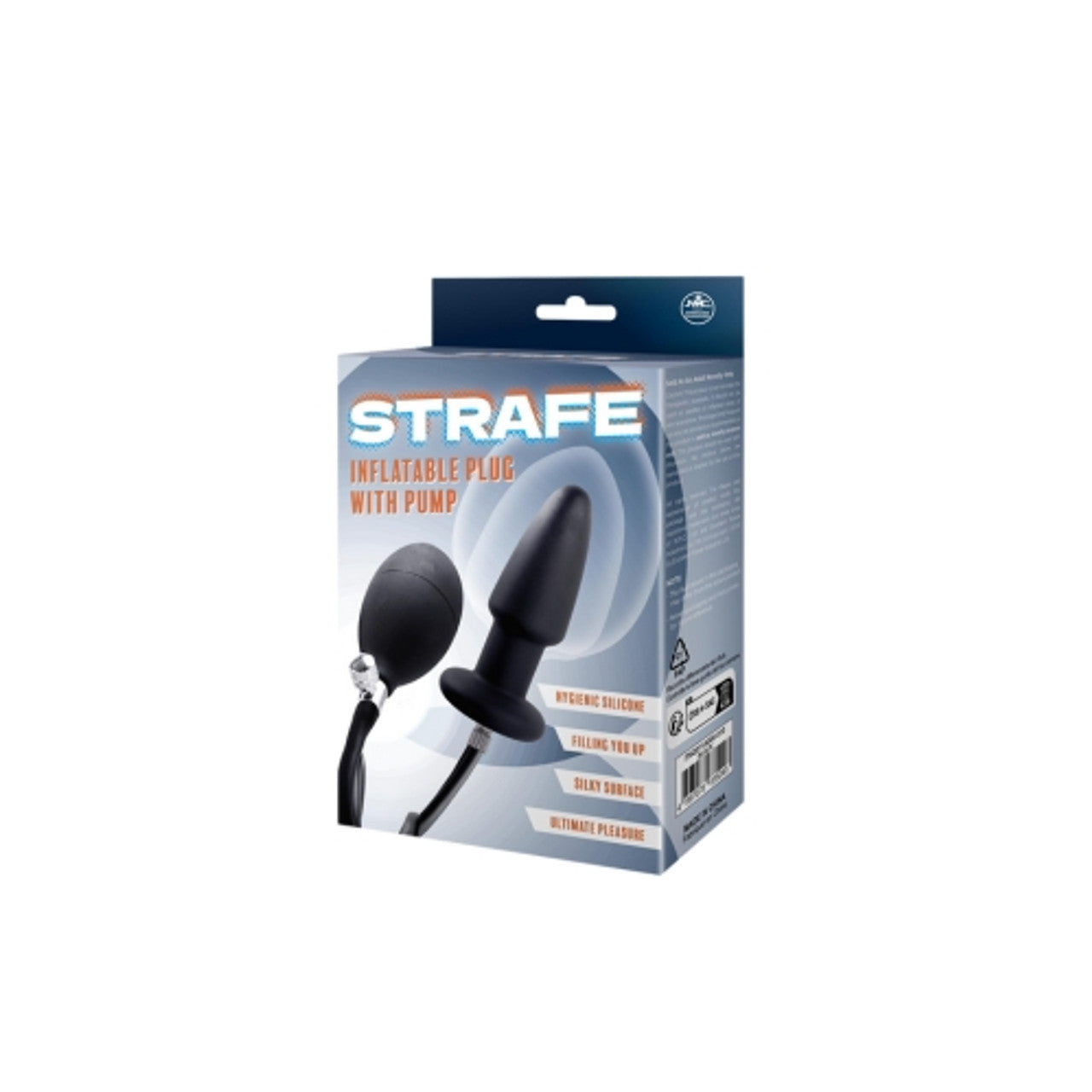 Excellent Power Strafe Silicone Inflatable Butt Plug Black