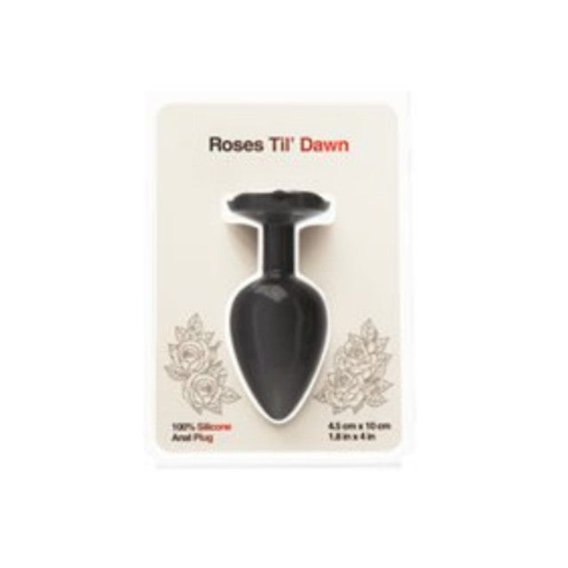 BMS Roses Til’ Dawn – Silicone Anal Plug - Large - Black