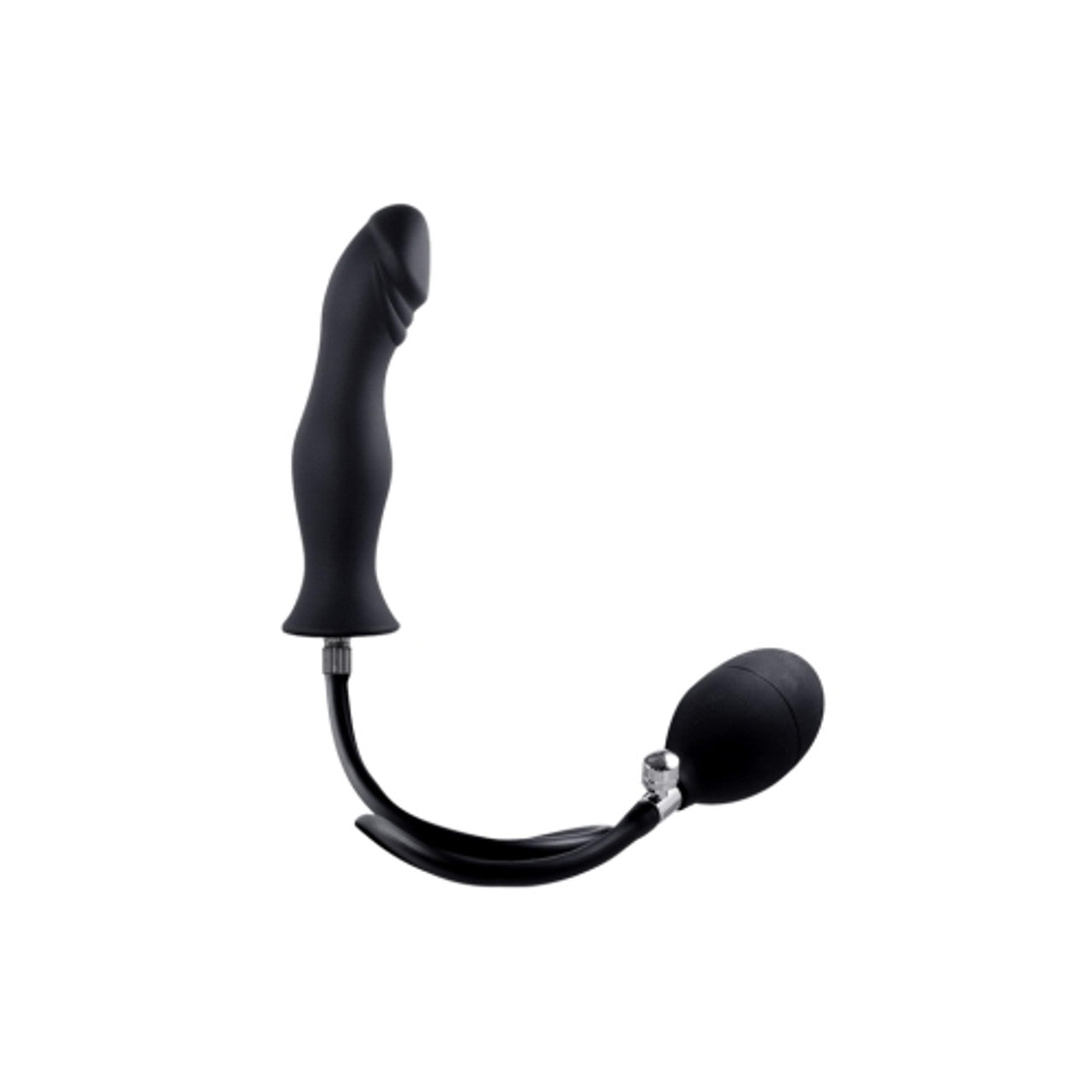 Excellent Power Strafe Silicone Inflatable Butt Plug Black