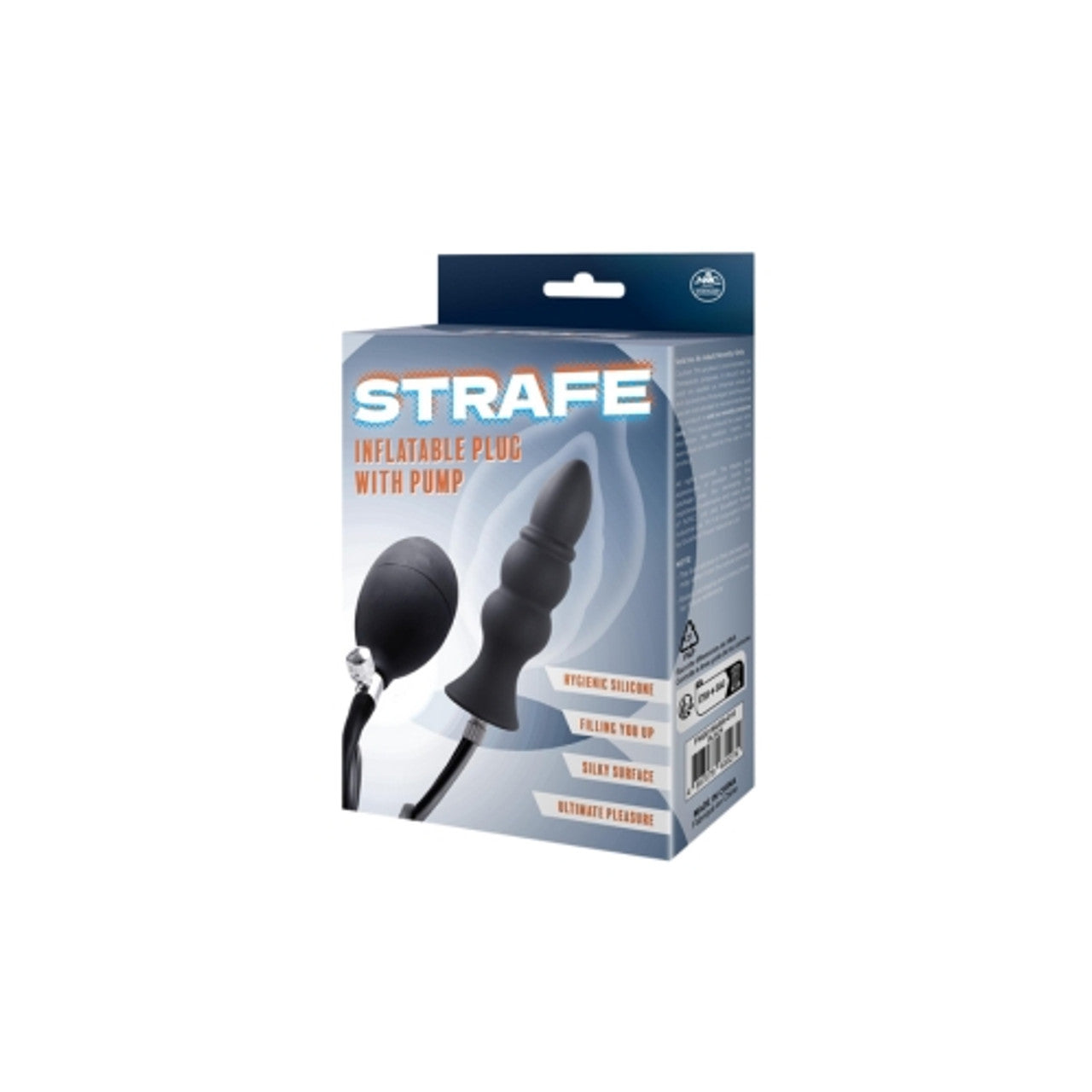 Excellent Power Strafe Silicone Inflatable Butt Plug Black