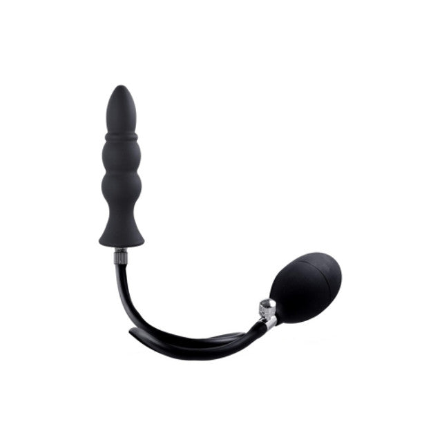 Excellent Power Strafe Silicone Inflatable Butt Plug Black
