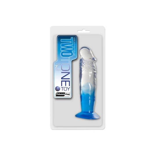 Excellent Power Two Tone 7" PVC Dong in Clear/Blue (Without Balls)