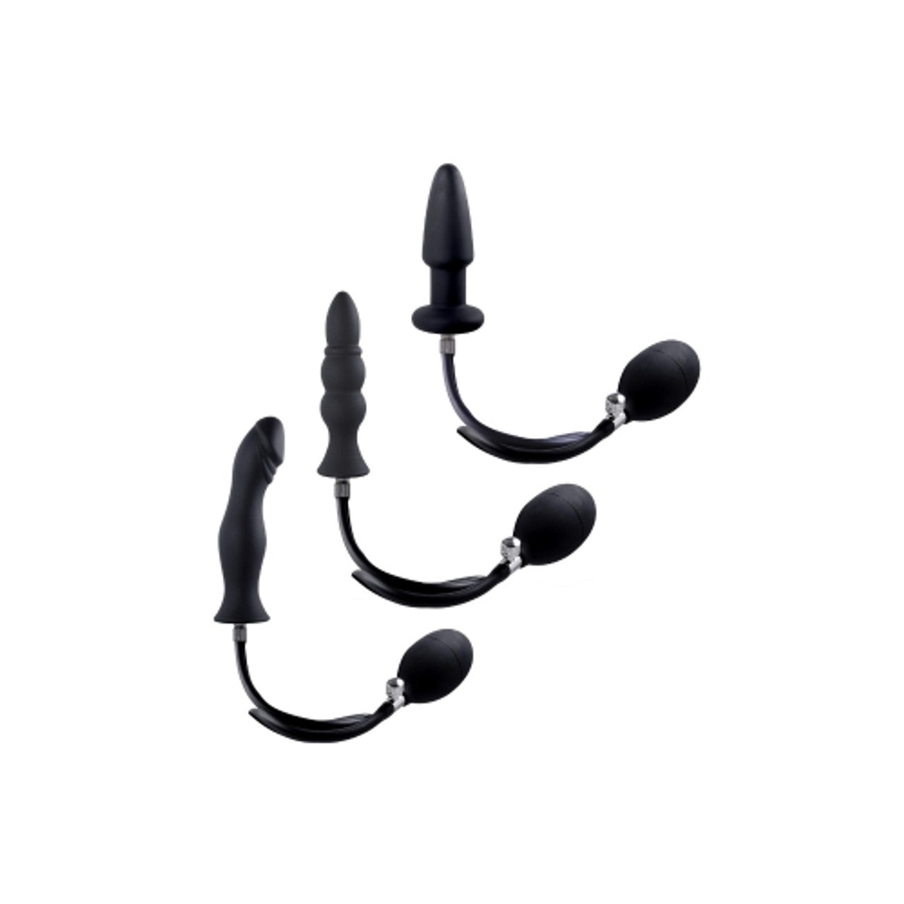 Excellent Power Strafe Silicone Inflatable Butt Plug Black