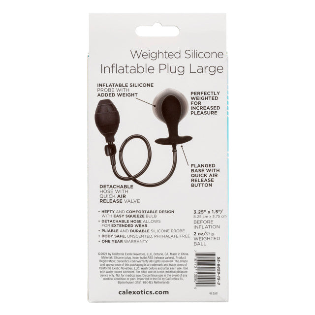 Calexotics Weighted Silicone Inflatable Plug Large