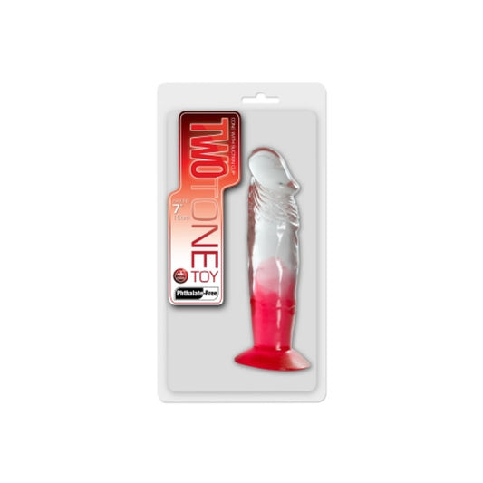 Excellent Power Two Tone 7" PVC Dong in Clear/Red (Without Balls)
