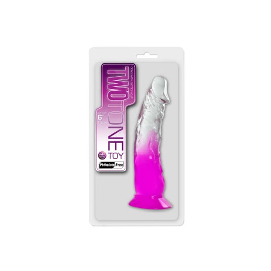 Excellent Power Two Tone 6" PVC Dong in Clear/Purple (Without Balls)
