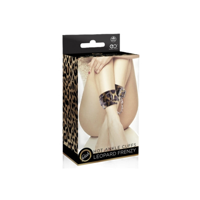 Excellent Power Leopard Frenzy PU Leather Ankle Cuffs